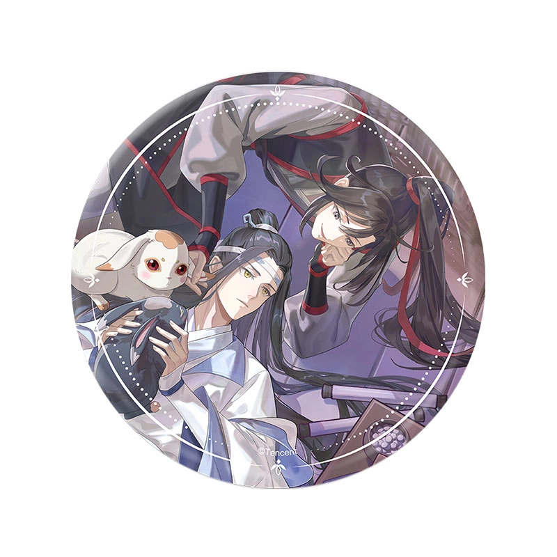 腾讯视频草场地 魔道祖师角色 闲庭嬉兔系列 魏无羡蓝忘机钥匙扣 徽章
