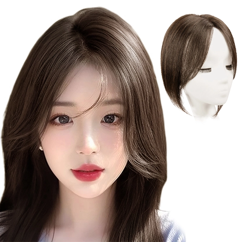 云轻假发片真发女头顶补发蓬松增量高颅顶自然隐形遮盖白发轻薄发片