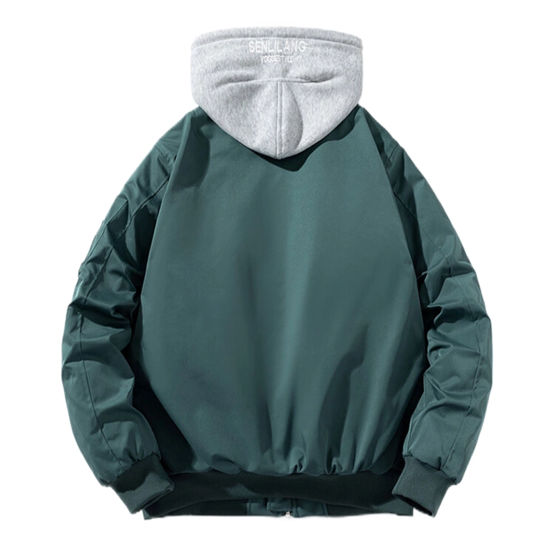 玉儿恋 加厚棒球服字母刺绣外套宽松飞行员夹克棉服 男款