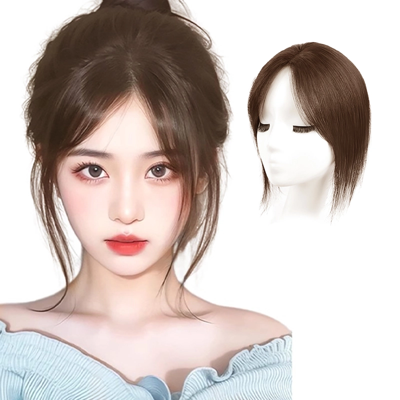 云轻 头顶八字刘海假发女 真人发蓬松增量遮白发轻薄