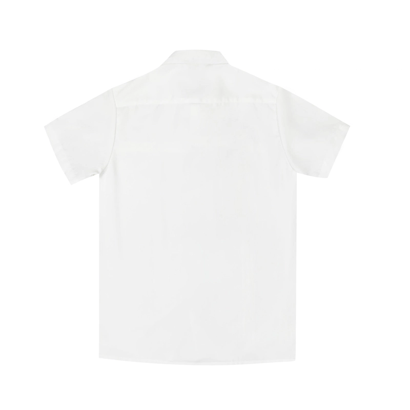 木村叔 原创刺绣衬衣青少年学生校服班服内搭打底衬衣短袖衬衫 男款 星雪崎川白