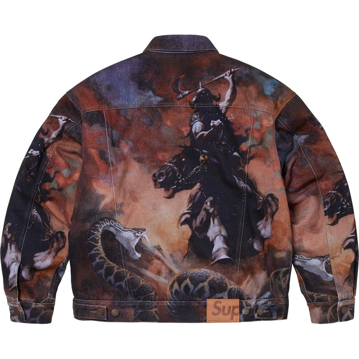 Supreme x Frank Frazetta FW24 WEEK15 Faux Shearling Lined Trucker Jacket