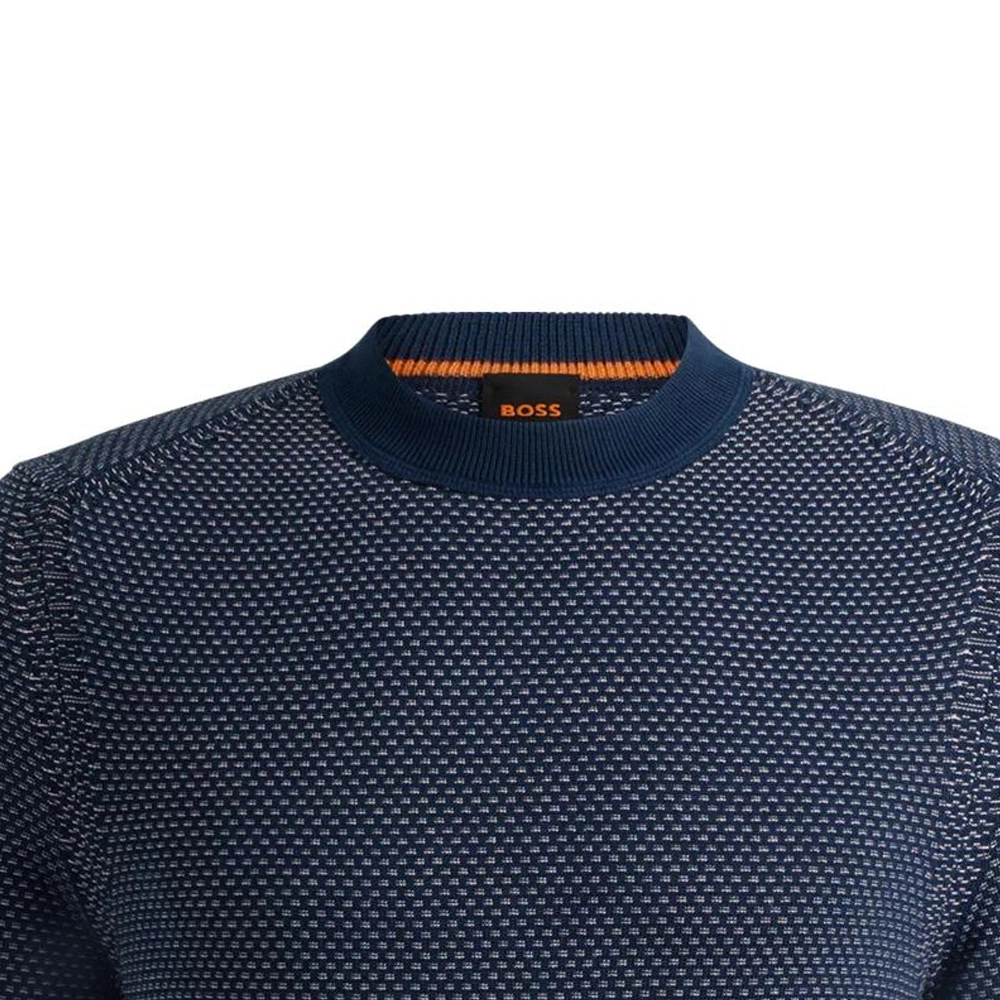 HUGO BOSS Cotton-Blend Sweater With Two-Tone Structure