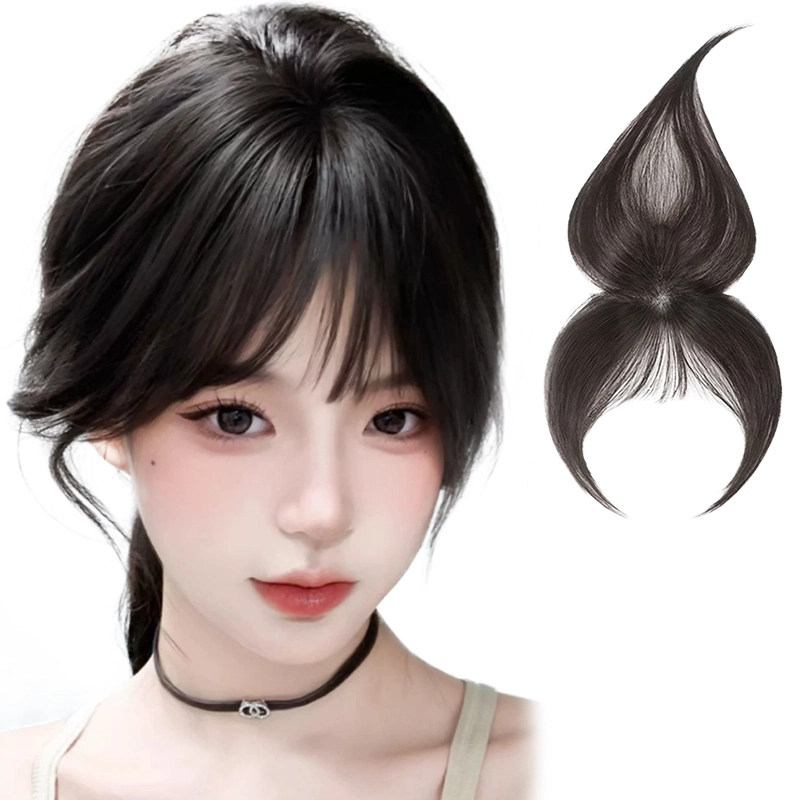 晚晚风 毛八字刘海假发片 轻薄鬓角补发际线 自然色/摩卡棕