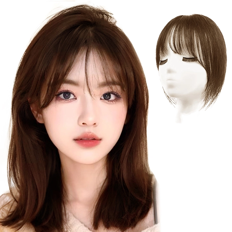 缪斯韵法式假发女片头顶补发补发量蓬松真发遮头顶白发高颅顶刘海假发片