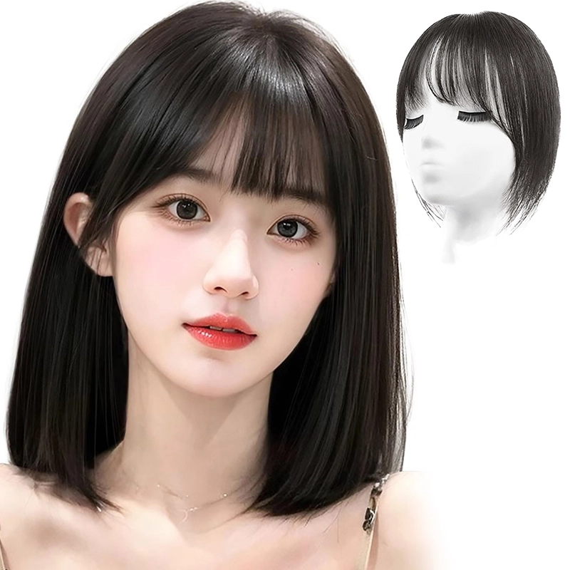晚晚风 法式刘海假发片 全真人发丝 头顶补发增发量 蓬松高颅顶 遮白发 轻薄无痕