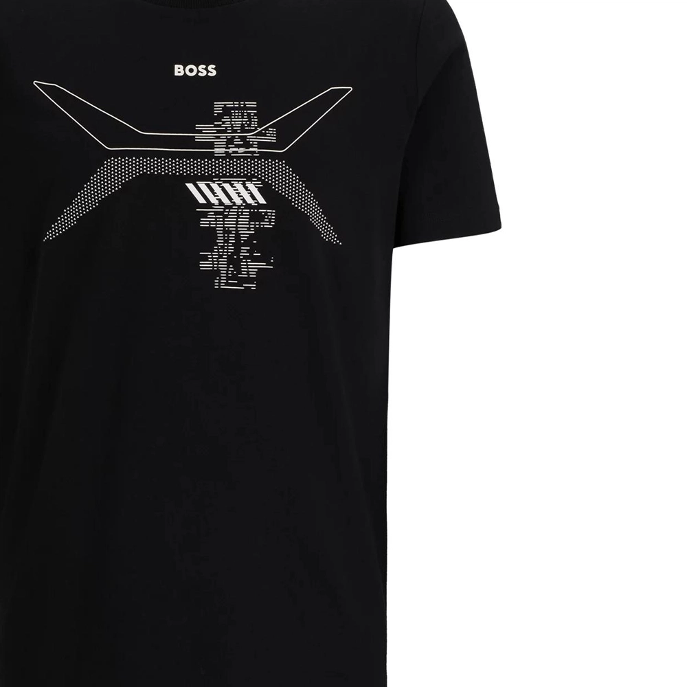 HUGO BOSS FW23 Cotton-Jersey T-Shirt With Crew Neck And Seasonal Artwork T