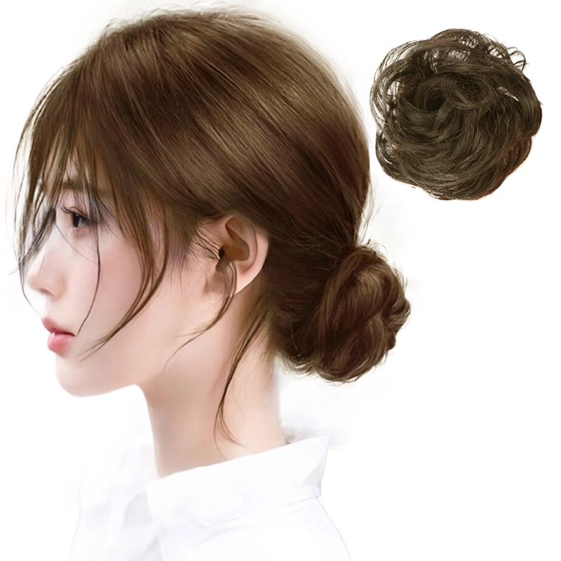 缪斯韵 真发卷发丸子假发 升级锁边工艺不易掉发 自然色/浅棕色/深棕色