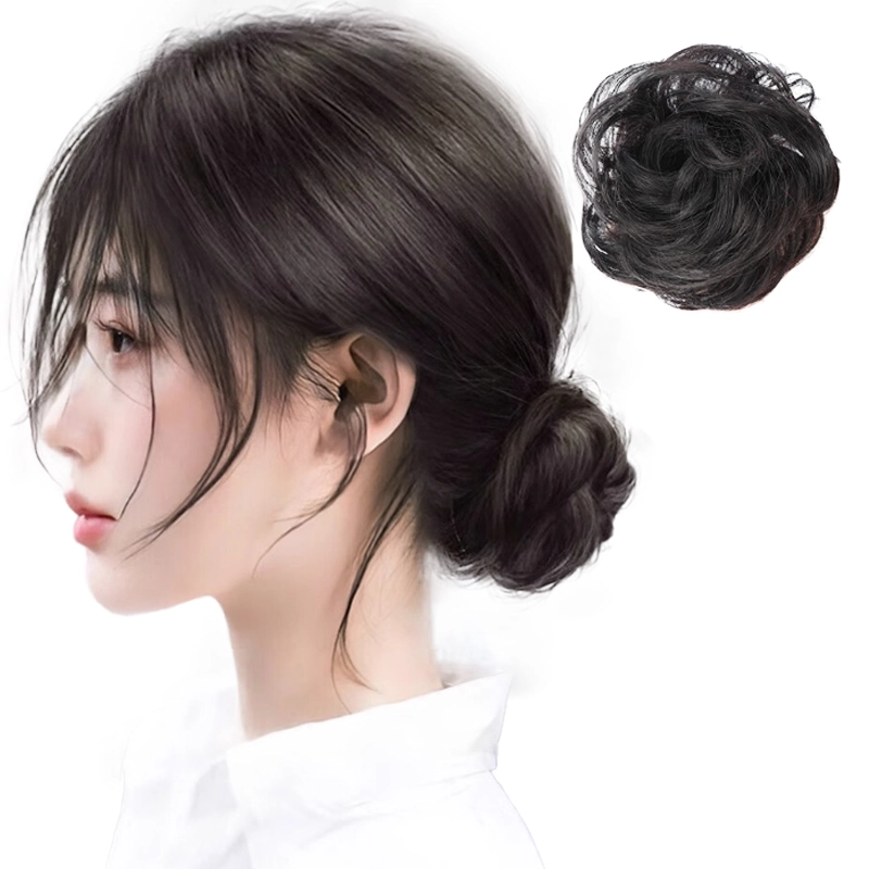 缪斯韵 真发卷发丸子假发 升级锁边工艺不易掉发 自然色/浅棕色/深棕色
