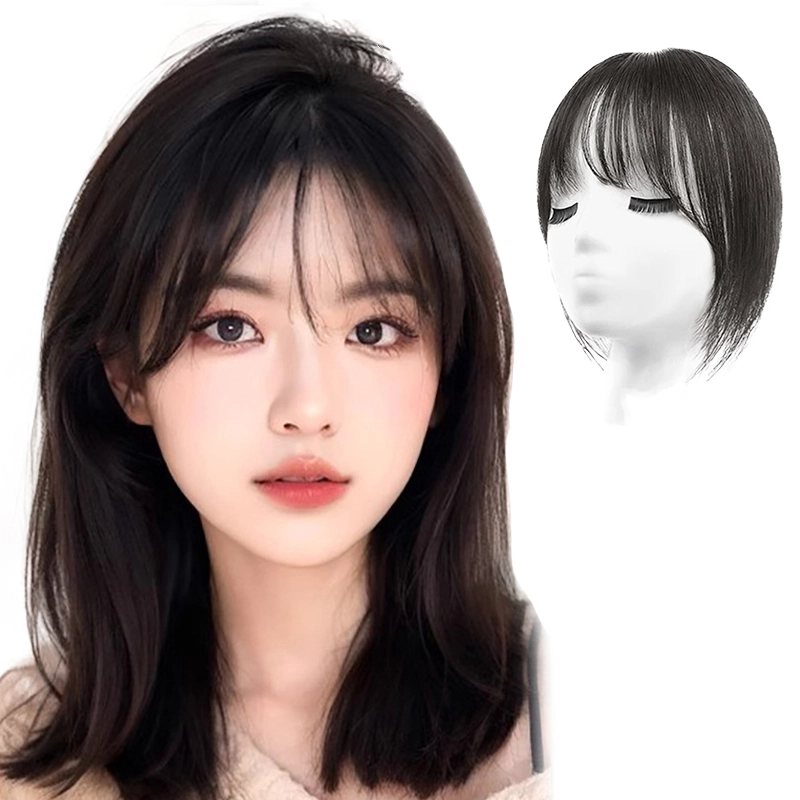 缪斯韵法式假发女片头顶补发补发量蓬松真发遮头顶白发高颅顶刘海假发片