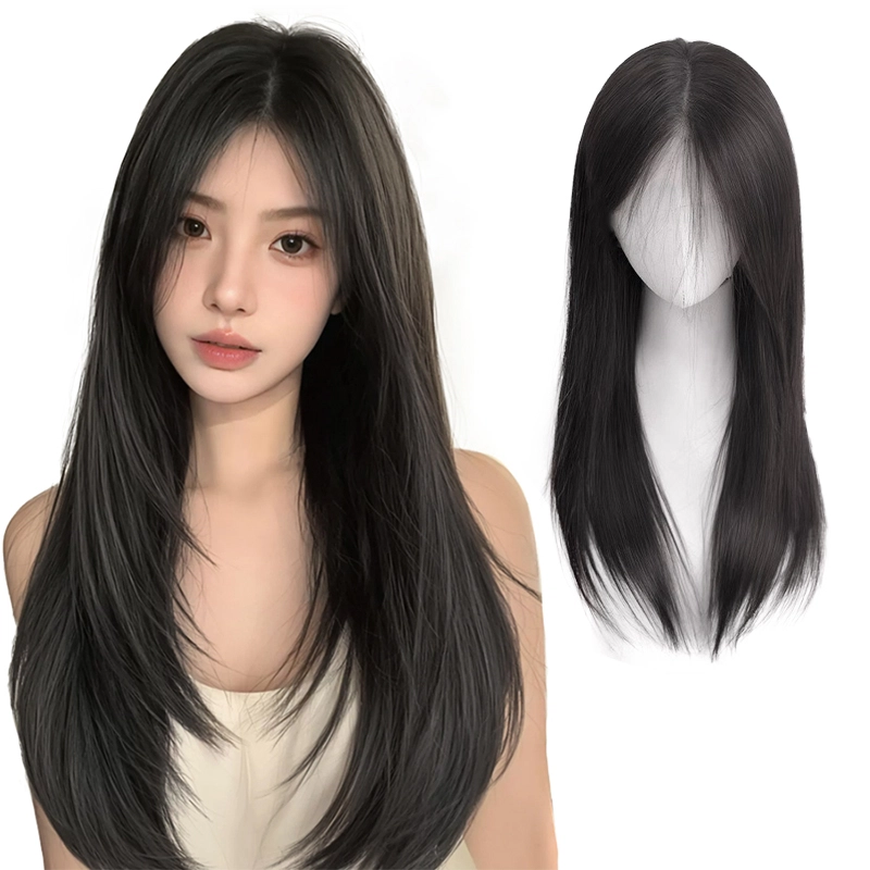 晚晚风假发女片头顶真发蓬松高颅顶补发增发量遮白发轻薄无痕刘海假发片