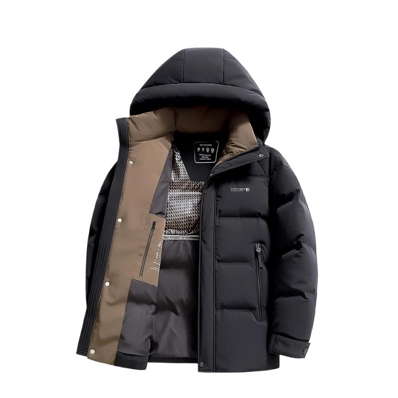 斯巴奴 加厚休闲百搭连帽防风保暖羽绒服 男款