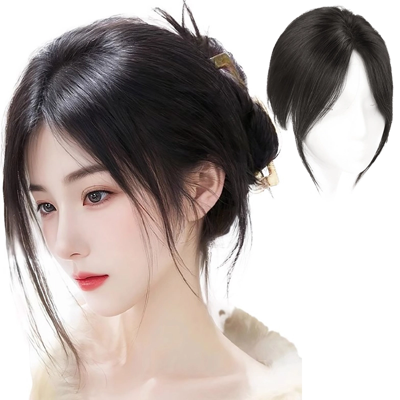 艾雪梦八字刘海假发片女头顶补发片全真发修颜遮白发自然无痕假刘海