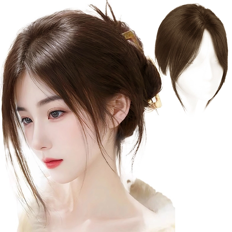 艾雪梦八字刘海假发片女头顶补发片全真发修颜遮白发自然无痕假刘海
