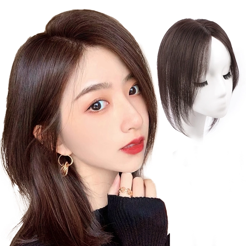 云轻 中分刘海假发片 补发蓬松遮秃顶遮白发无痕真发 自然色/摩卡棕