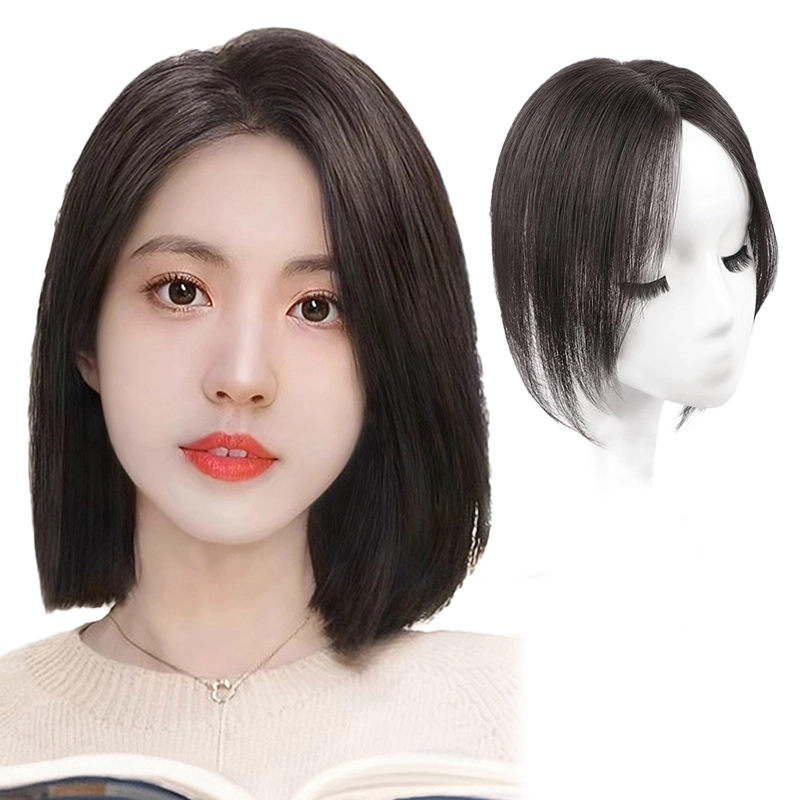 云轻 刘海假发片 补发蓬松遮秃顶遮白发无痕真发 自然色/摩卡棕