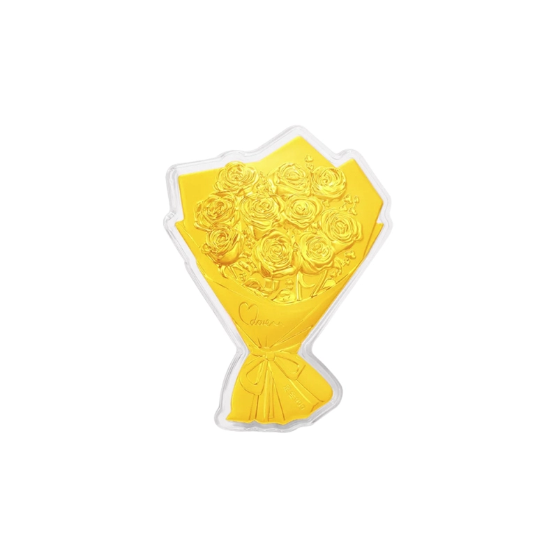 鸳鸯金楼 玫瑰花束 中式国潮风告白好礼 浪漫表白 储值纪念品收藏增值储蓄理财 足金 投资类 金条/金币/金章 男女同款情侣款