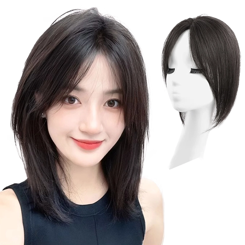 晚晚风 八字刘海假发片 蓬松遮白发高颅顶增发量轻薄无痕 自然色/摩卡棕