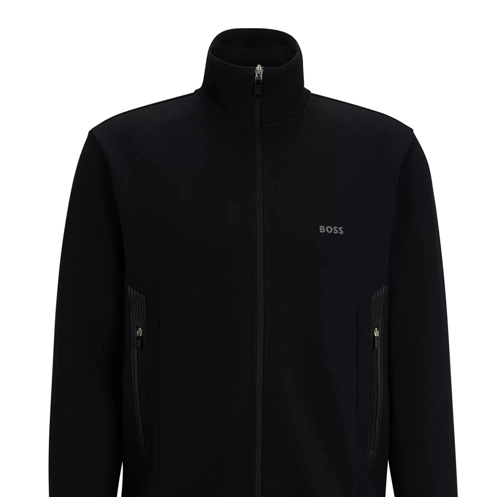 HUGO BOSS Zip-Up Sweatshirt With Logo Print