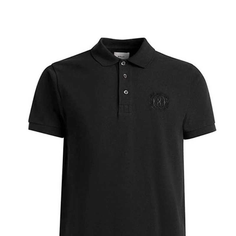 BALLY Emblem Polo In Black Cotton Polo