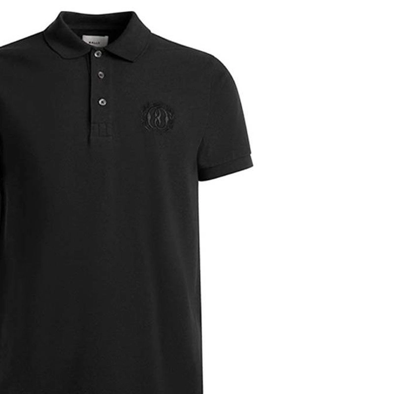 BALLY Emblem Polo In Black Cotton Polo