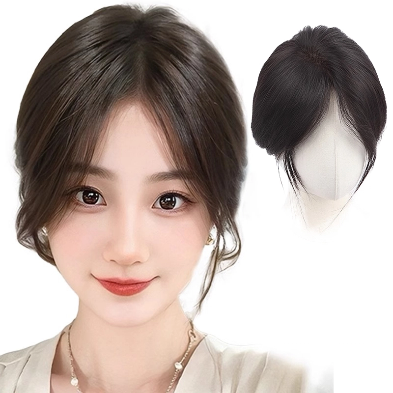 云轻假发女片头顶补发轻薄全真发无痕遮白发蓬松高颅顶八字刘海假发片