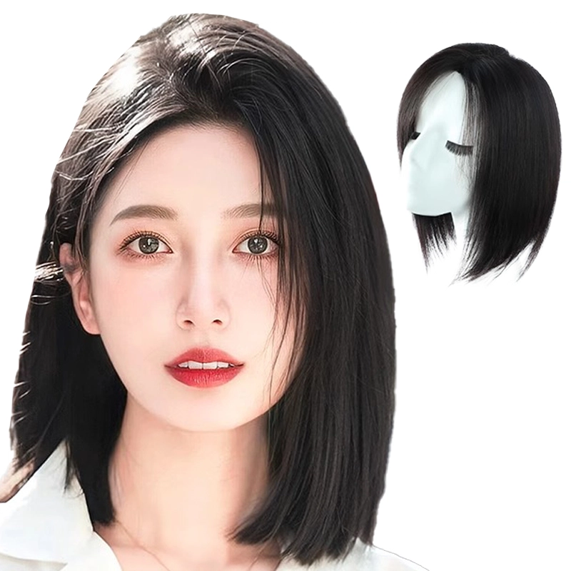 怡泽 蕾丝手织补发片假发 不用戴发网 增发量遮白发 自然色/摩卡棕