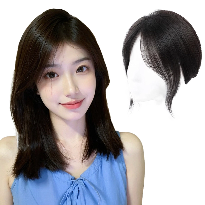 缪斯韵 绢丝网补发片假发 头顶遮白发全人真发无痕隐形增发量蓬松高颅顶 自然色/摩卡棕
