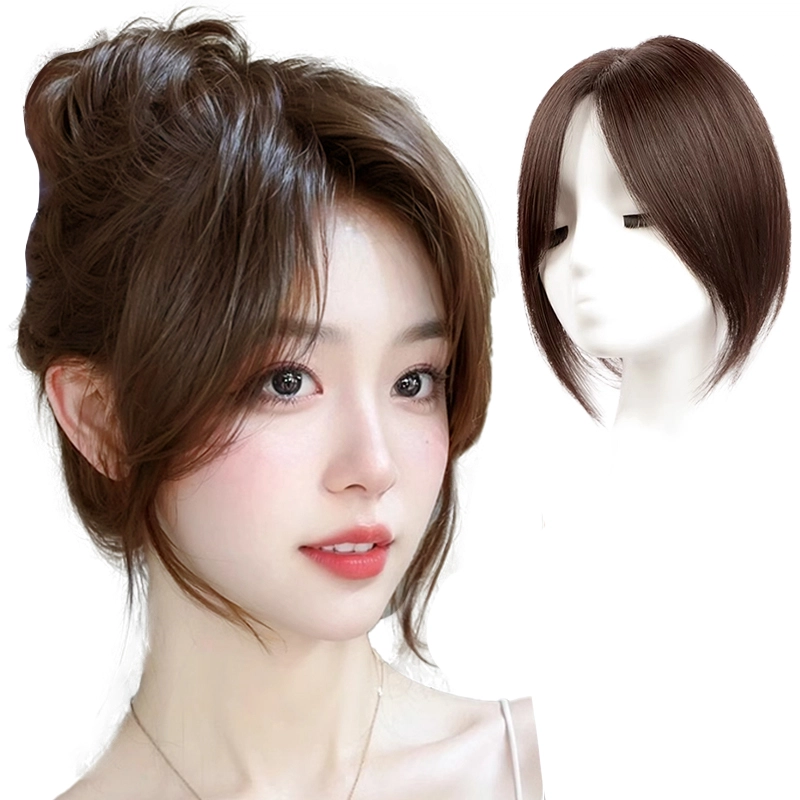 晚晚风 八字刘海假发片 女头顶增发量蓬松遮白发 自然色/摩卡棕