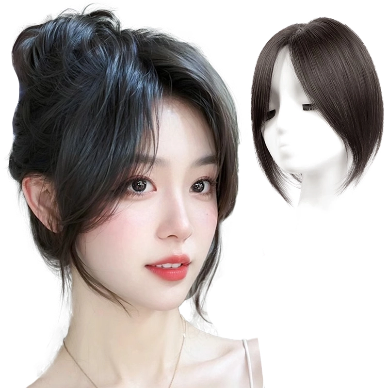 晚晚风 八字刘海假发片 女头顶增发量蓬松遮白发 自然色/摩卡棕