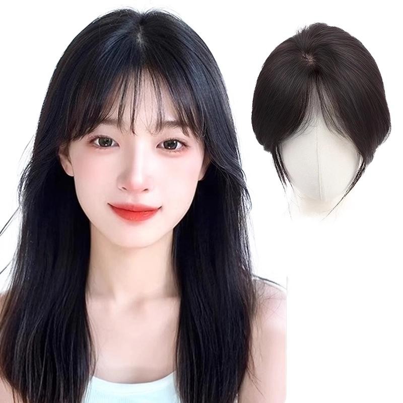 晚晚风 刘海假发片 蓬松高颅顶全真发 自然色/摩卡棕