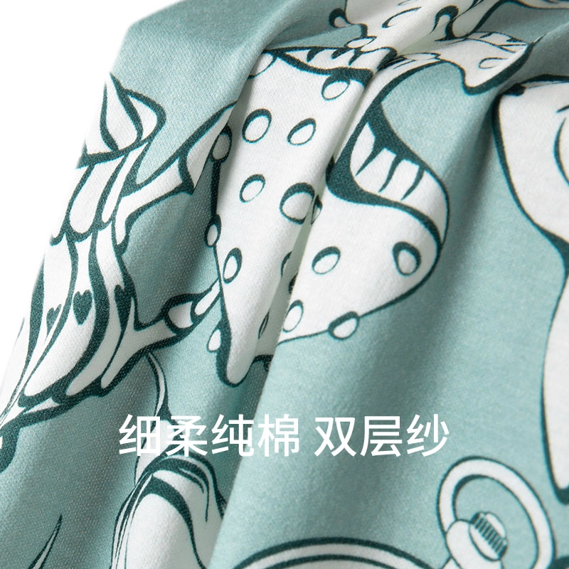 舒雅 舒适满印简约家居睡衣套装 女款 绿色