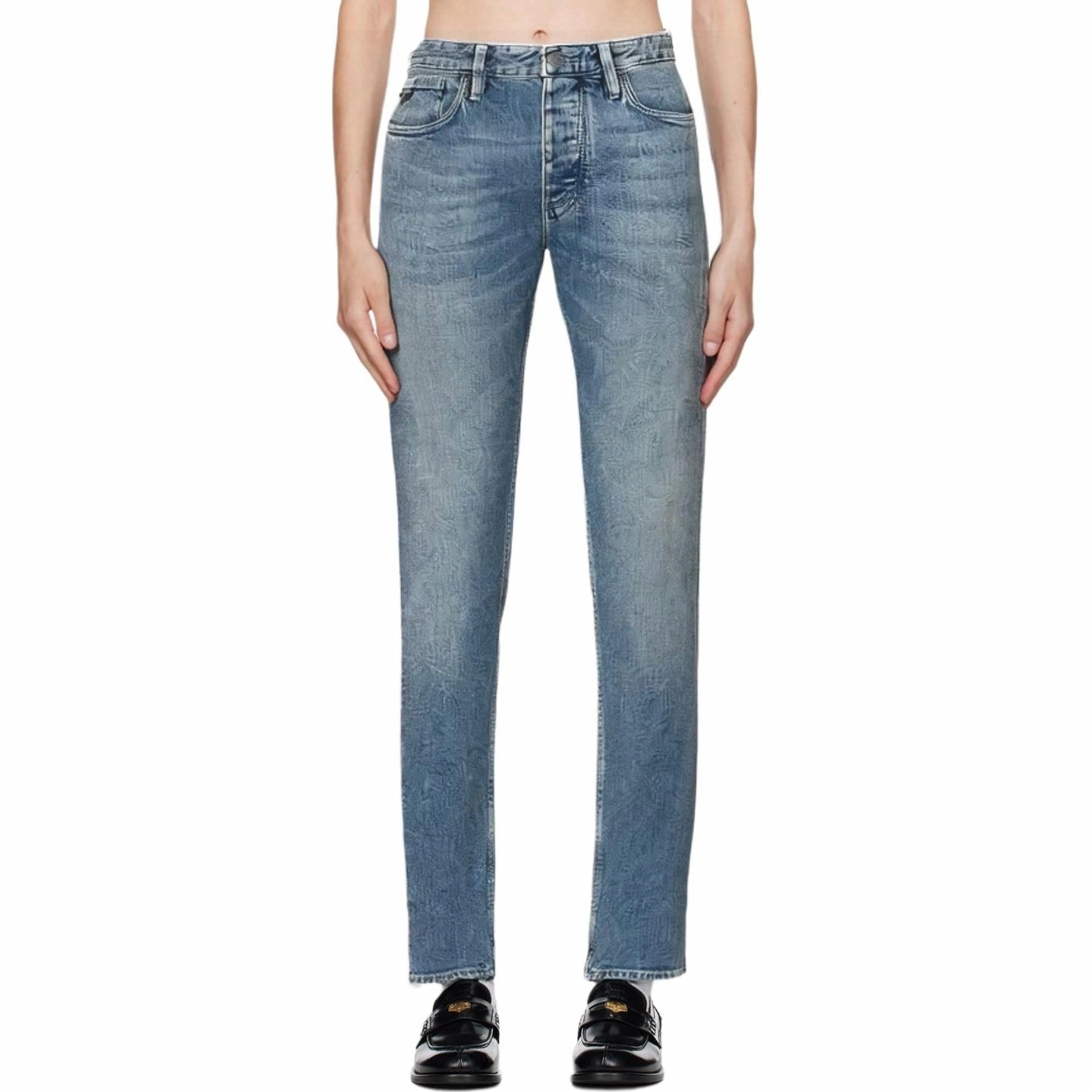 EMPORIO ARMANI J75 Slim-Fit Vintage-Look Denim Jeans