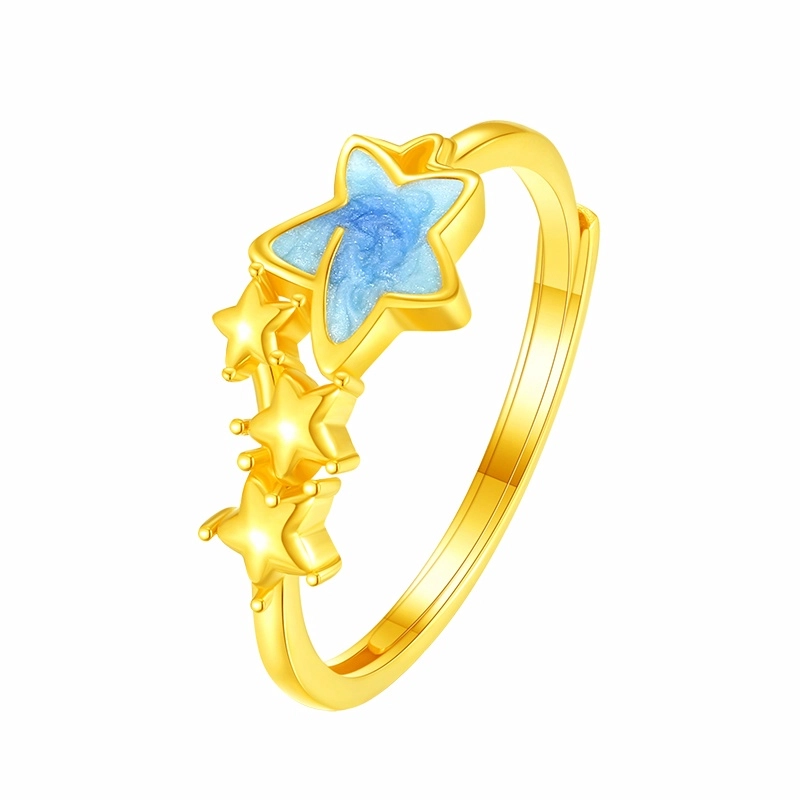 老凤祥 星星 精致轻奢高级感小众百搭设计温柔时尚 可爱甜美少女心表白恋爱极简百搭优雅高贵显气质 足金 按克计价 黄金戒指 女款