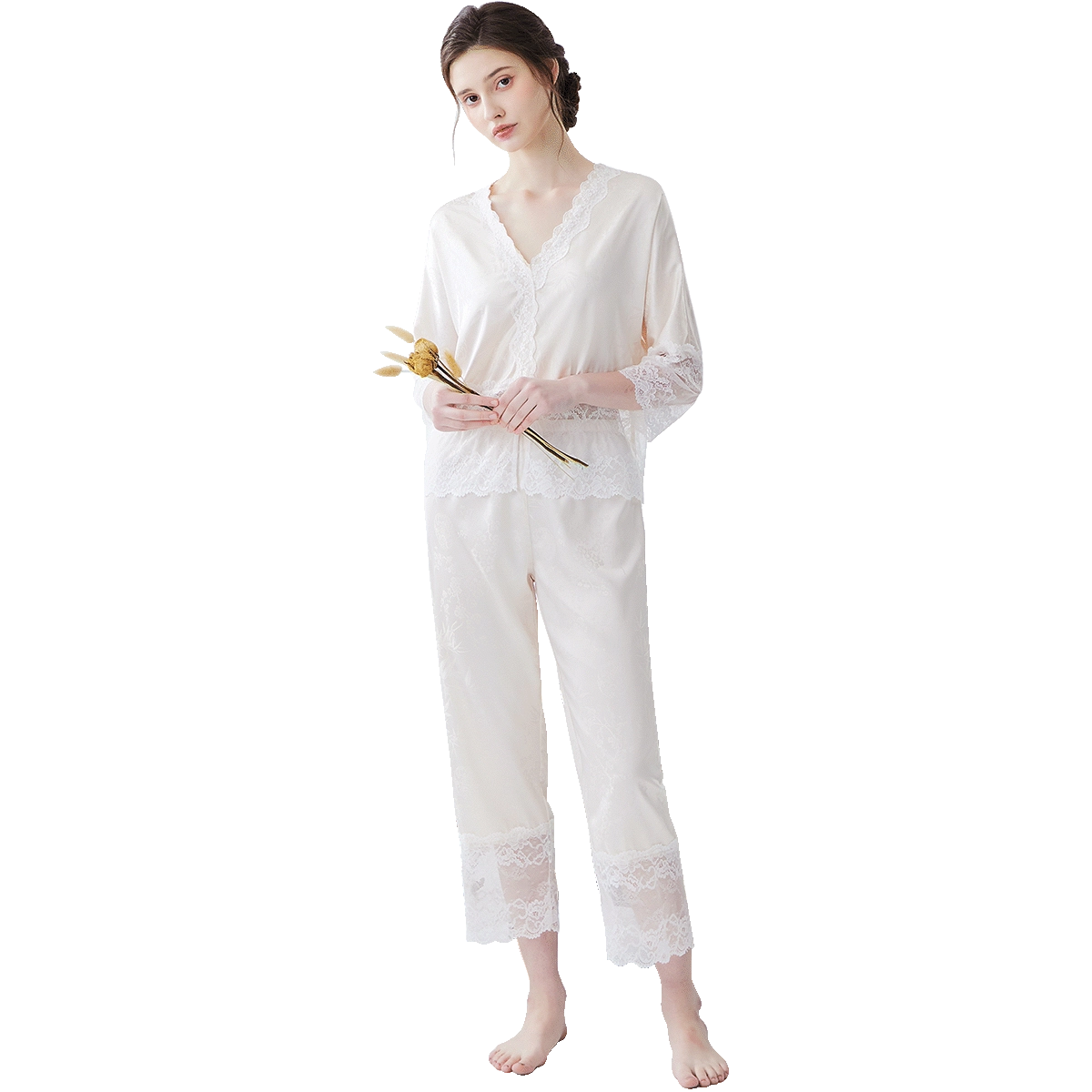 欧迪芬 舒适轻薄可外穿睡衣套装 女款