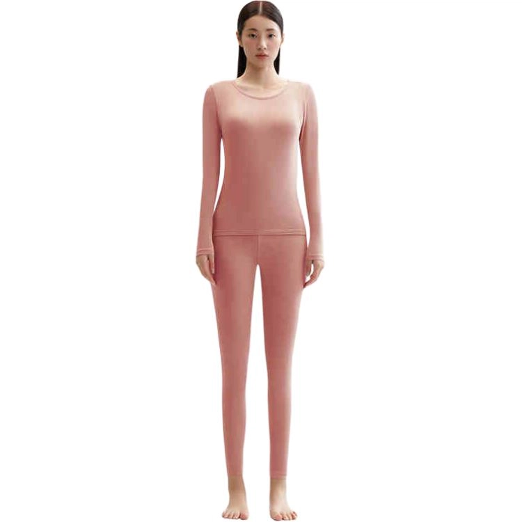 北极绒 纯色简约舒适抗菌保暖套装 女款