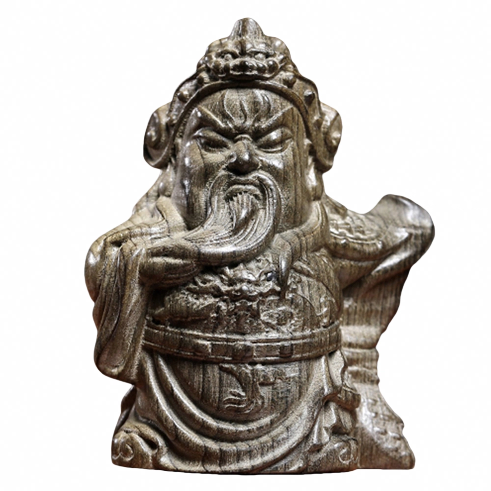 仙作美 【武财神*关公】乌木金丝楠木雕刻手把件 阴沉木 木作摆件 男女同款情侣款