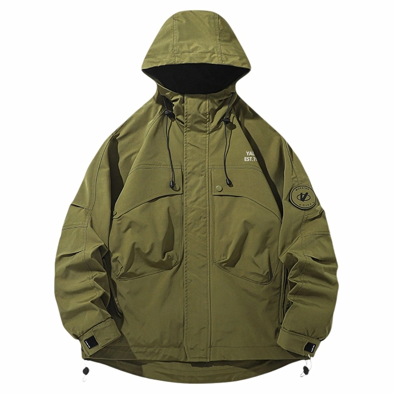 雅鹿  美式潮牌户外山系机能工装大口袋登山魔术贴三合一休闲百搭潮流  防水防风耐磨冲锋衣 男女同款 曜石黑