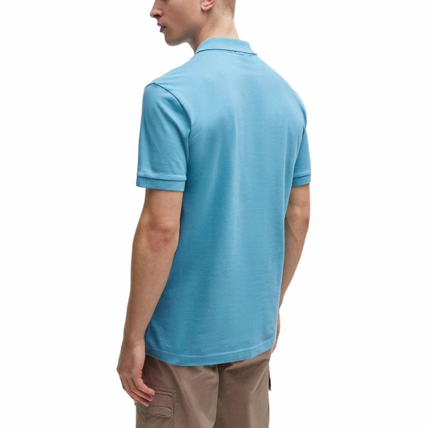 HUGO BOSS Stretch-Cotton Slim-Fit Polo Shirt With Logo Patch LogoPolo