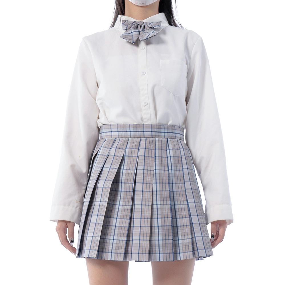 日暮星河 学院风百搭舒适时尚长袖上衣日系百褶裙衬衫套装 女款 南暮高