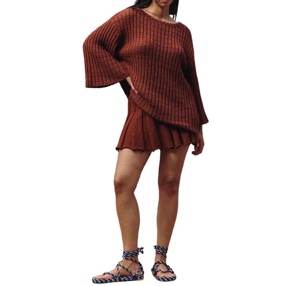 FREE PEOPLE Kenzie Sweater Set Brownstone