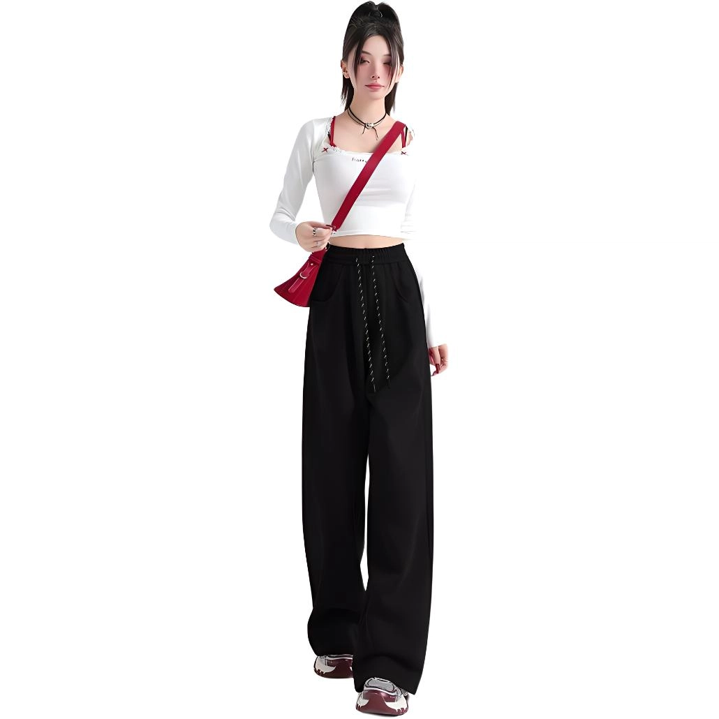 思蓓儿 高腰高级感宽松阔腿裤休闲裤 女款