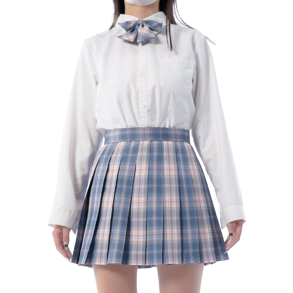 日暮星河 学院风休闲时尚舒适长袖上衣日系百褶裙衬衫套装 女款 云想衣裳