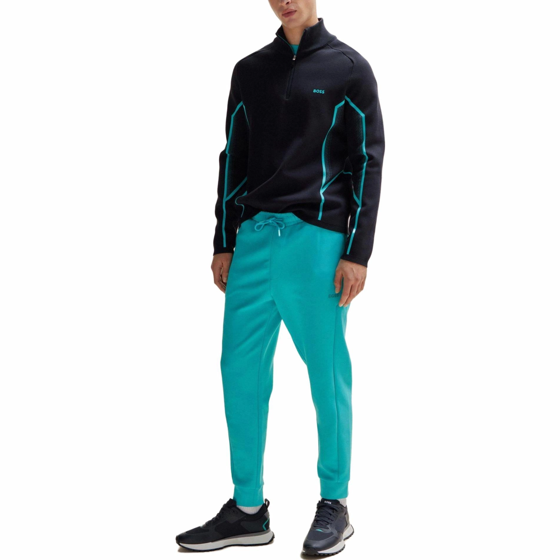 HUGO BOSS Zip-Neck Regular-Fit Sweater With Degrad Jacquard