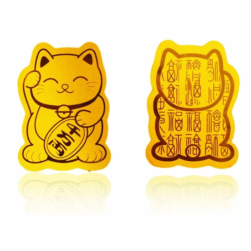 零界 招财猫千万两 金箔 手机贴 男女同款情侣款