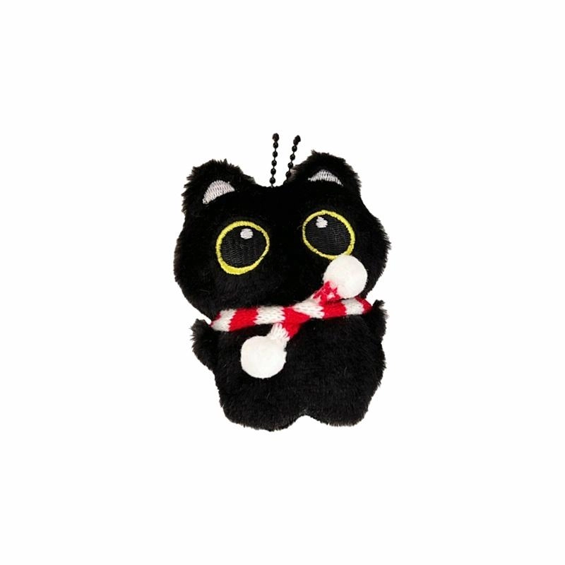 祎步康 可爱小黑猫公仔少女心吱吱叫百搭挂饰背包挂坠 毛绒 挂件 男女同款情侣款