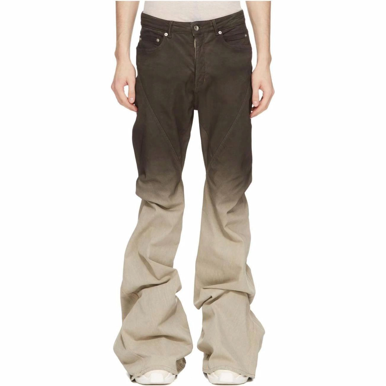 RICK OWENSRO LUXOR BIAS BOOTCUT IN BLACK PEARL DEGRADE STRETCH DENIM FW23