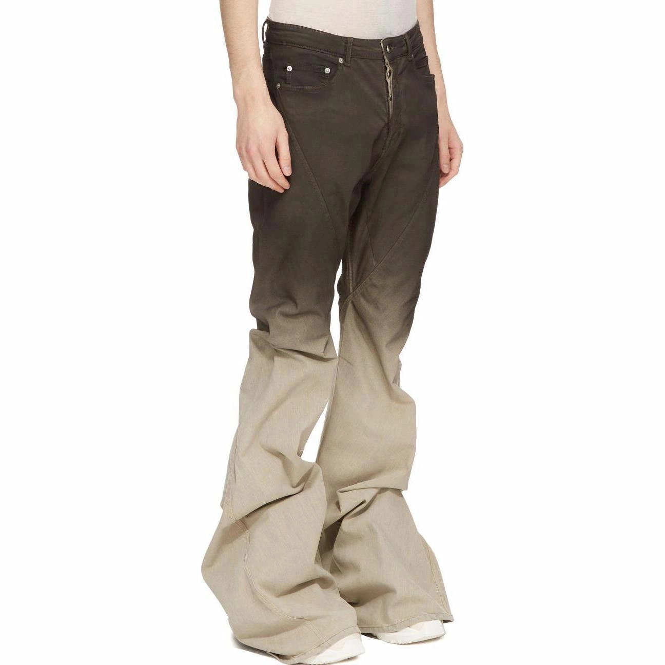 RICK OWENSRO LUXOR BIAS BOOTCUT IN BLACK PEARL DEGRADE STRETCH DENIM FW23