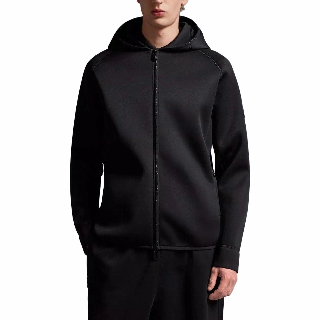 Moncler Neoprene Zip-Up Hoodie