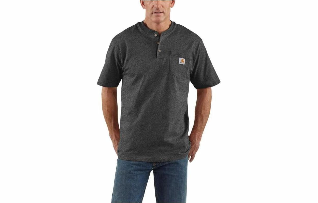 Carhartt K84 LOOSE FIT HEAVYWEIGHT SHORT-SLEEVE POCKET HENLEY T-SHIRT LogoT